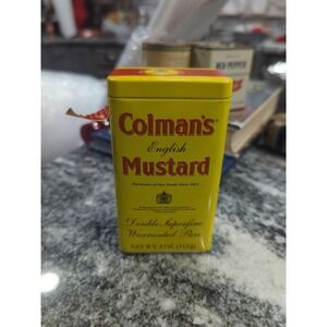 Vintage Colmans Spice Tin English Mustard 4 Oz Kitchen Collectible Decor